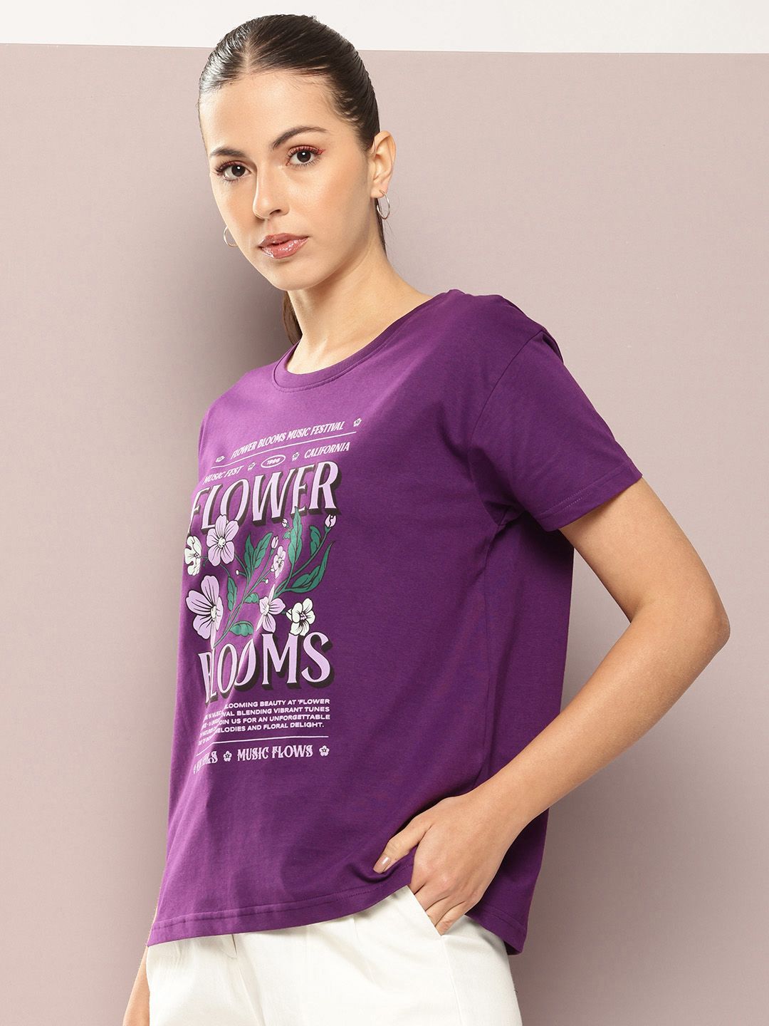 DILLINGER Women Typography Printed Pure Cotton Boxy T-shirt
