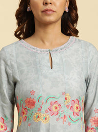 W Floral Printed Anarkali Kurta