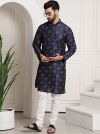 Sojanya Floral Printed Mandarin Collar Straight Kurta
