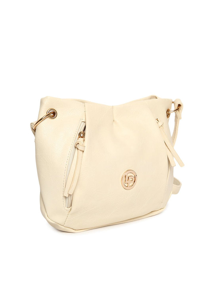Lino Perros Beige Solid Sling Bag