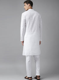 See Designs Men White Straight Cotton Kurta