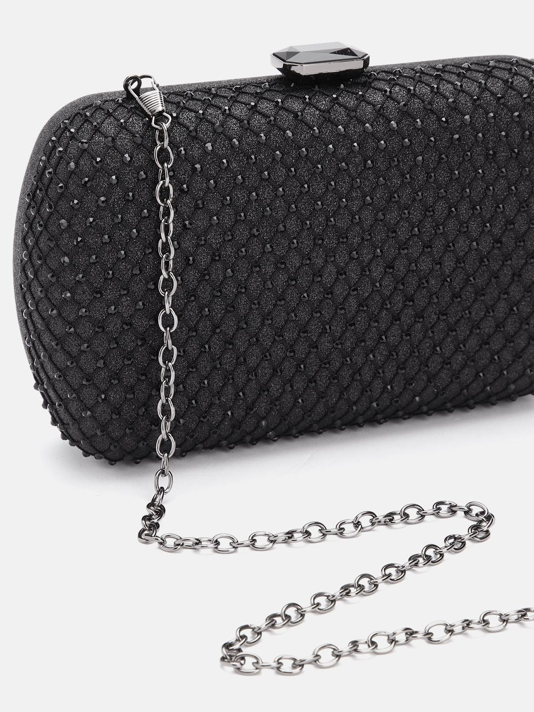 Lino Perros Women Embellished Box Clutch with Glittery Effect
