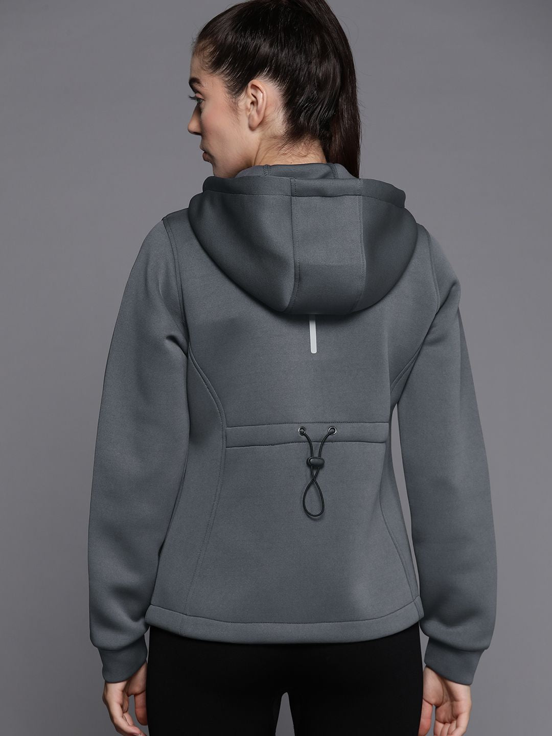 HRX by Hrithik Roshan Reflective Strip Rapid-Dry Hooded Training Jacket
