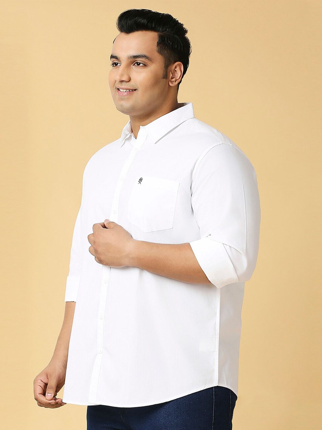 Thomas Scott Plus Size Classic Spread Collar Pure Cotton Casual Shirt