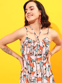 STREET 9 Floral Printed A-Line  Dress