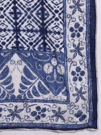 Libas Women Blue Bandhani Printed Pure Cotton Kurta with Palazzos & Dupatta