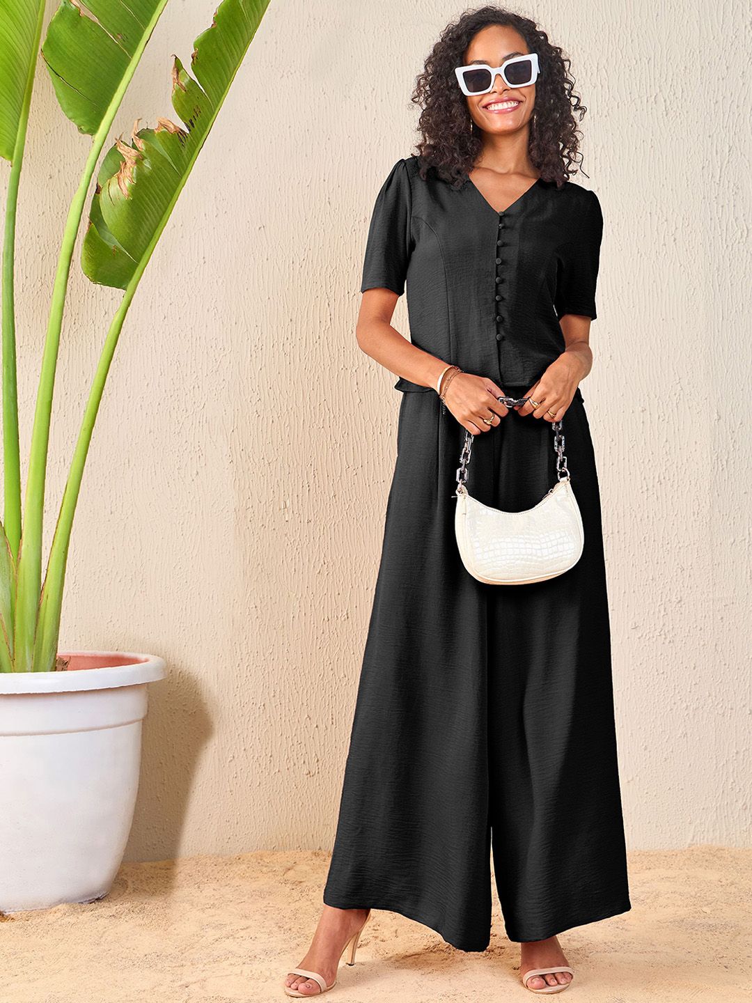 SASSAFRAS V-Neck Top With Palazzo