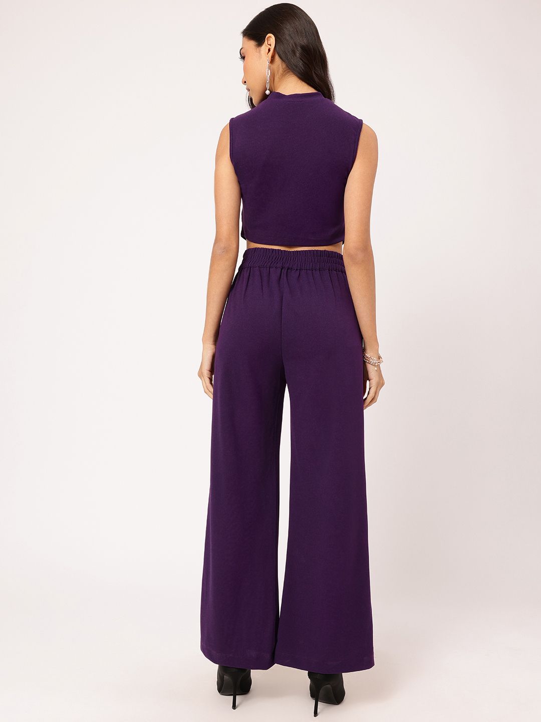 DressBerry Amethyst Charm Ruched Crop Flair Co-Ords