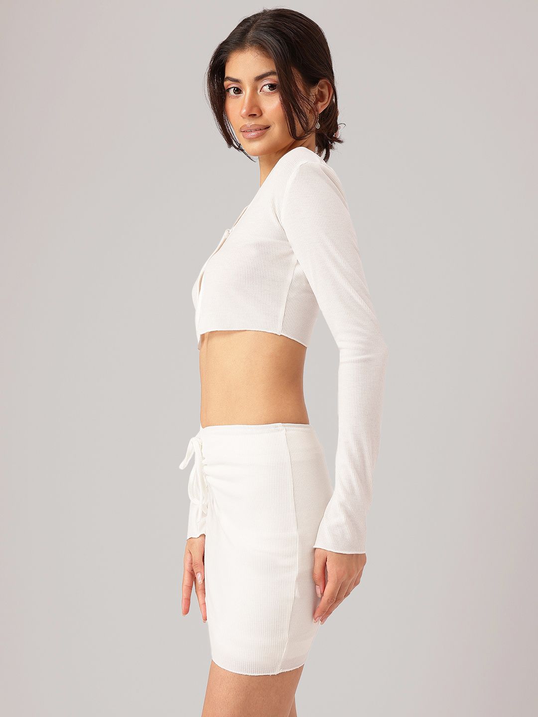 DressBerry Snowy Luxe Crop Ribbed Co-Ord