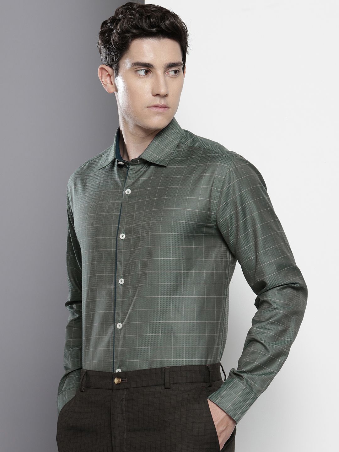 The Indian Garage Co. X Luxe Slim Fit Checked Formal Shirt