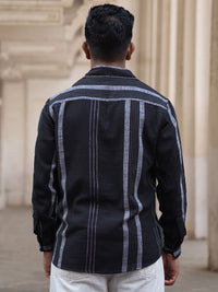 Powerlook Men Horizontal Stripes Opaque Striped Pure Cotton Casual Shirt