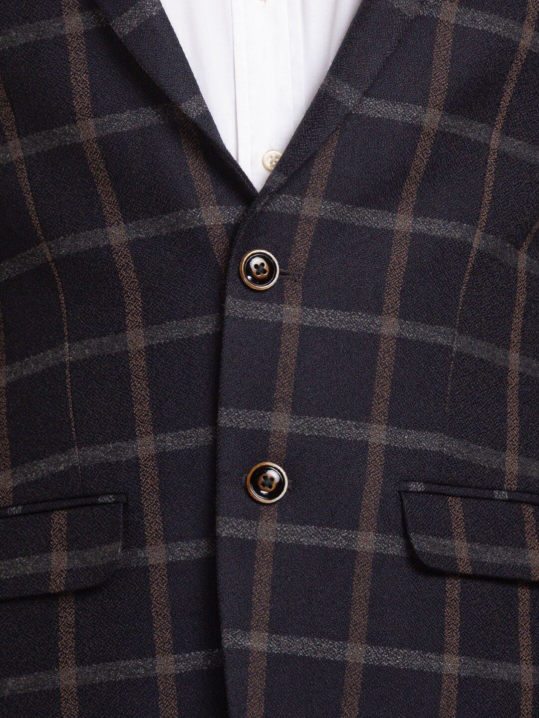 Park Avenue Men Checked Single Breasted Blazers