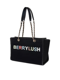 Berrylush Black PU Structured Oversized Shoulder Bag