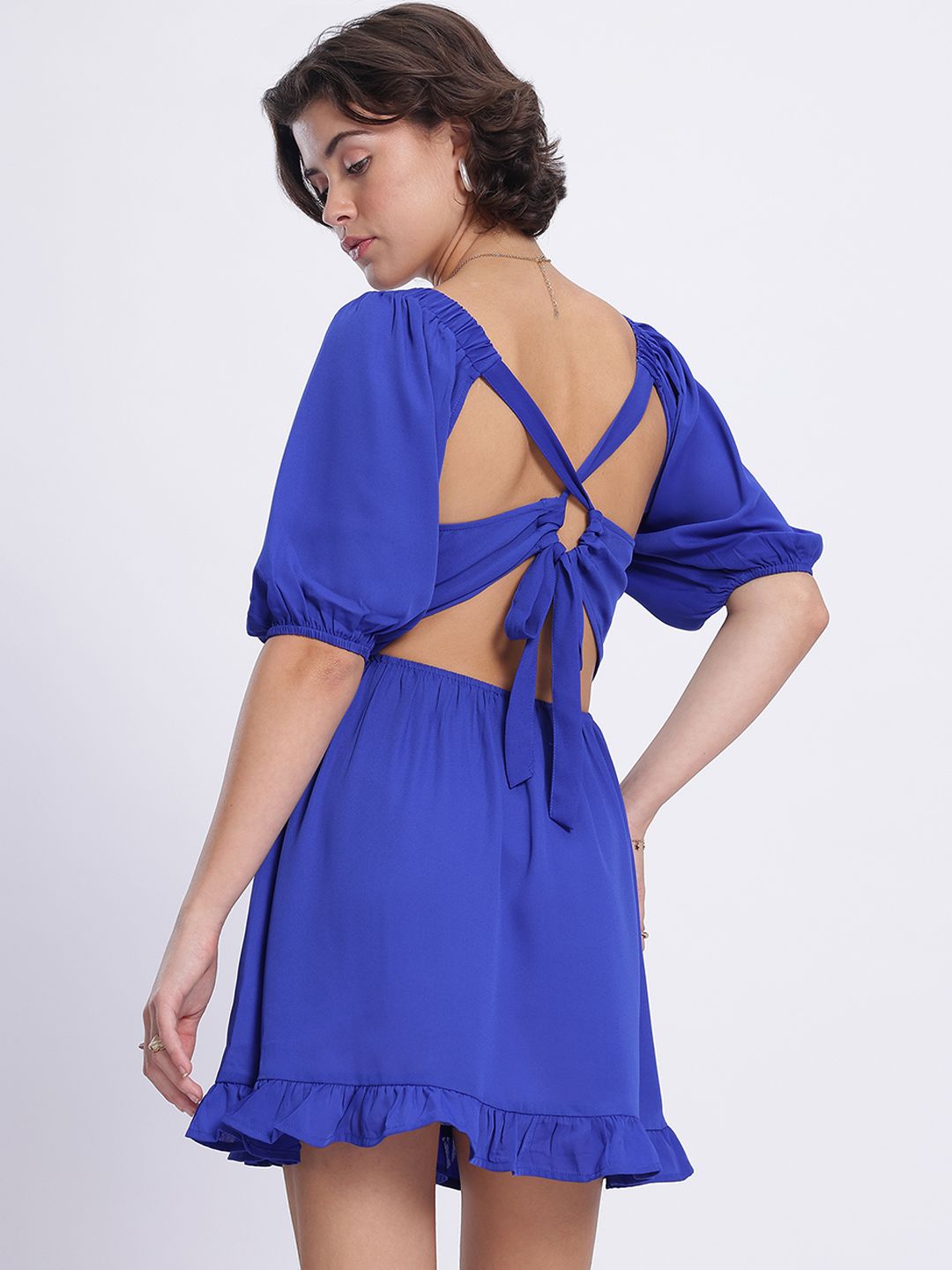 DressBerry Cut-Out Queen Smocked A-Line Dress