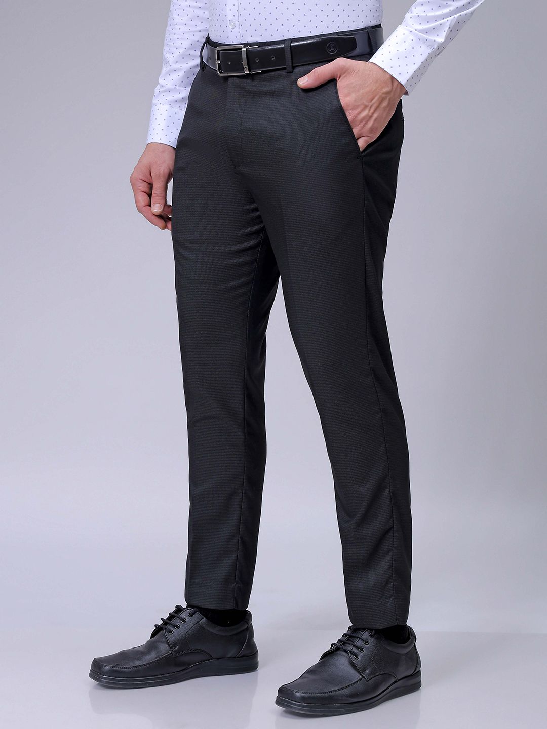The Indian Garage Co. X Luxe Men Slim Fit  Checked Formal Trousers
