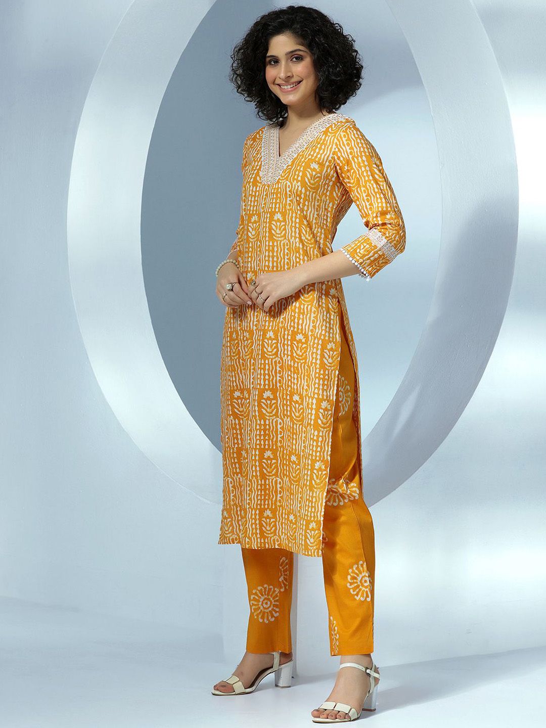 Libas Women Ethnic Motifs Printed Regular Pure Cotton Kurta with Trousers & With Dupatta