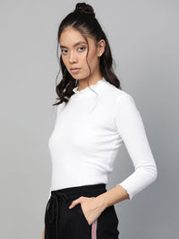 SASSAFRAS White High-Neck Top