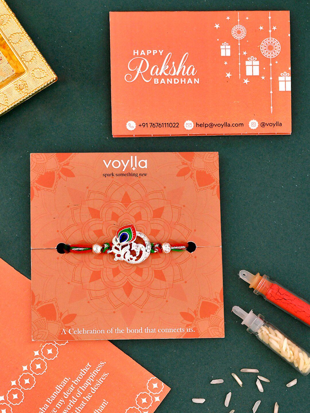 Voylla Colorful Mor Pankh Thread Rakhi
