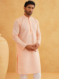 SOJANYA Geometric Embroidered Regular Pure Cotton Straight Kurta With Churidar