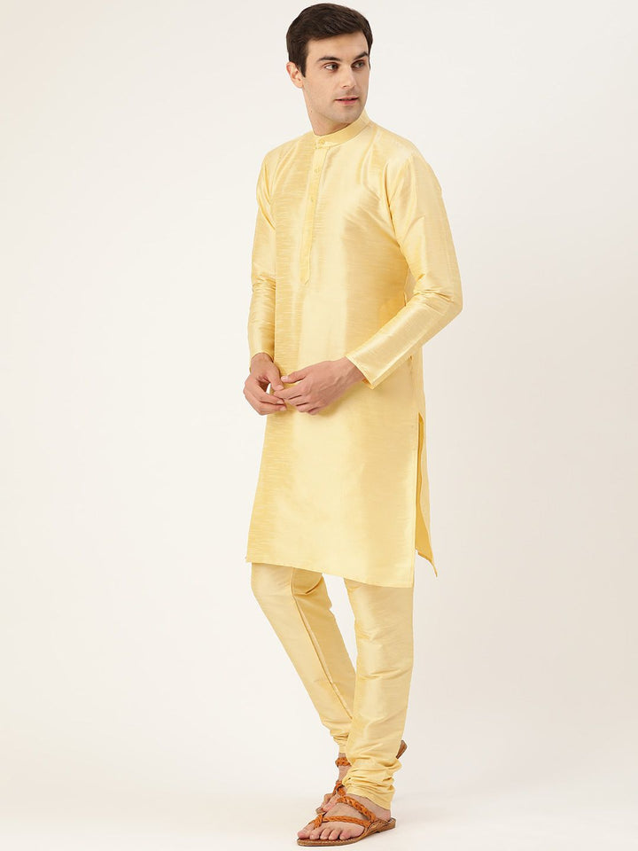 SOJANYA Mandarin Collar Regular Kurta With Churidar & Nehru Jacket