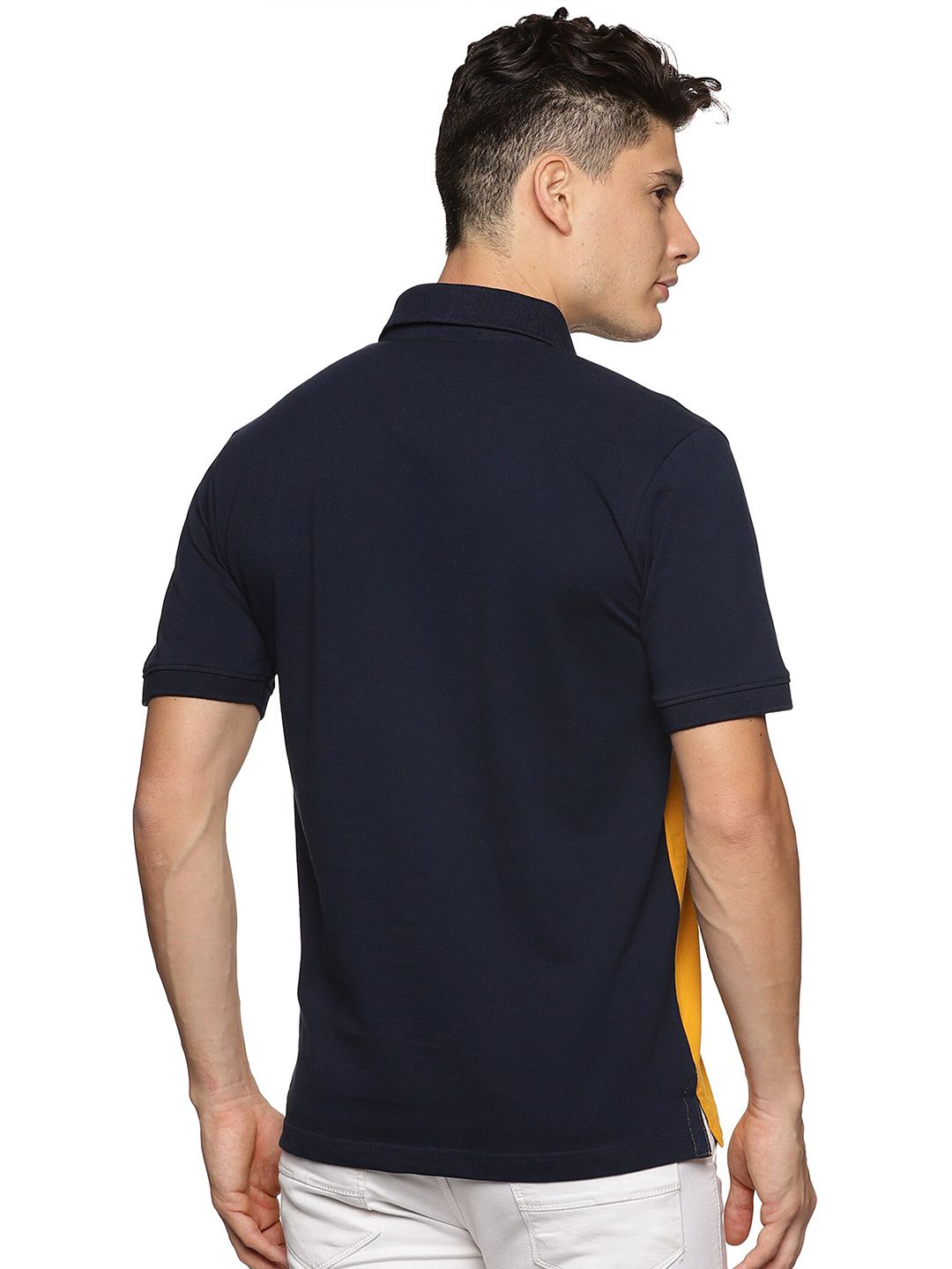 ADRO Colourblocked Cotton Polo Collar T-shirt