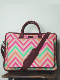 ZOUK Unisex Multicoloured Printed Vegan Leather 16 Inch  Laptop Bag