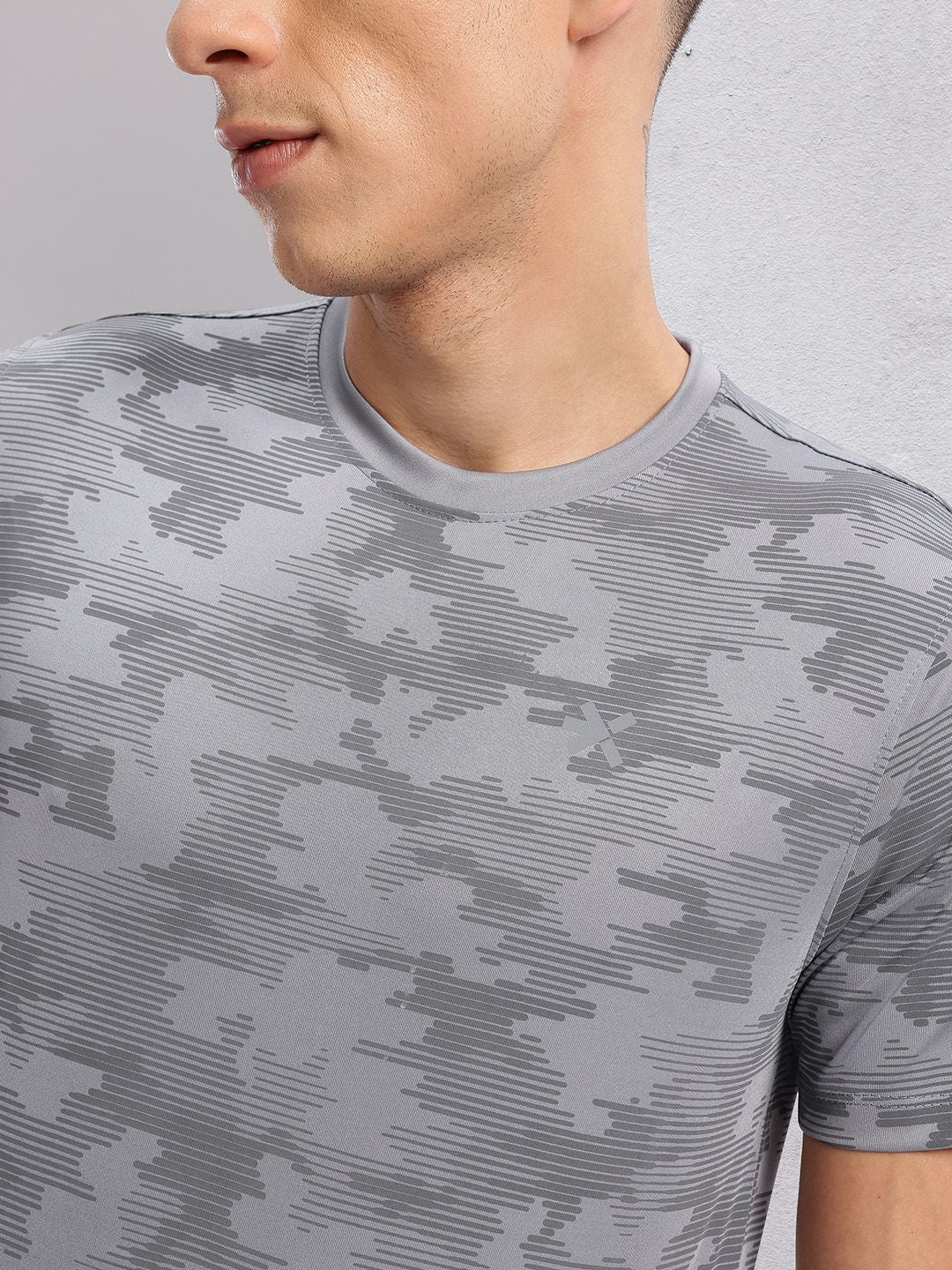 HRX by Hrithik Roshan Rapid-Dry Camouflage Print Training T-shirt
