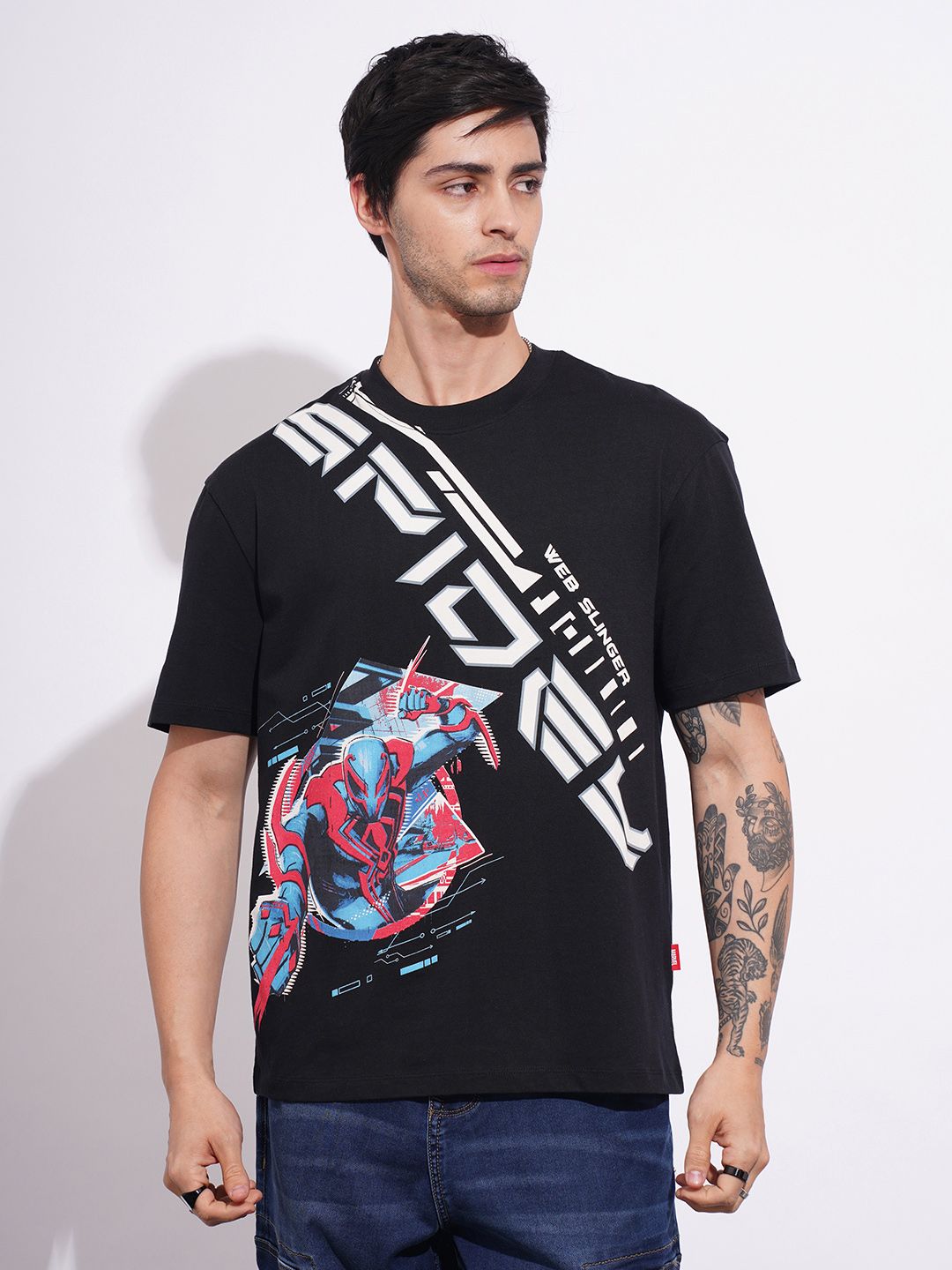 Being Human Spider-Man Graphic Printed Pure Cotton T-shirt