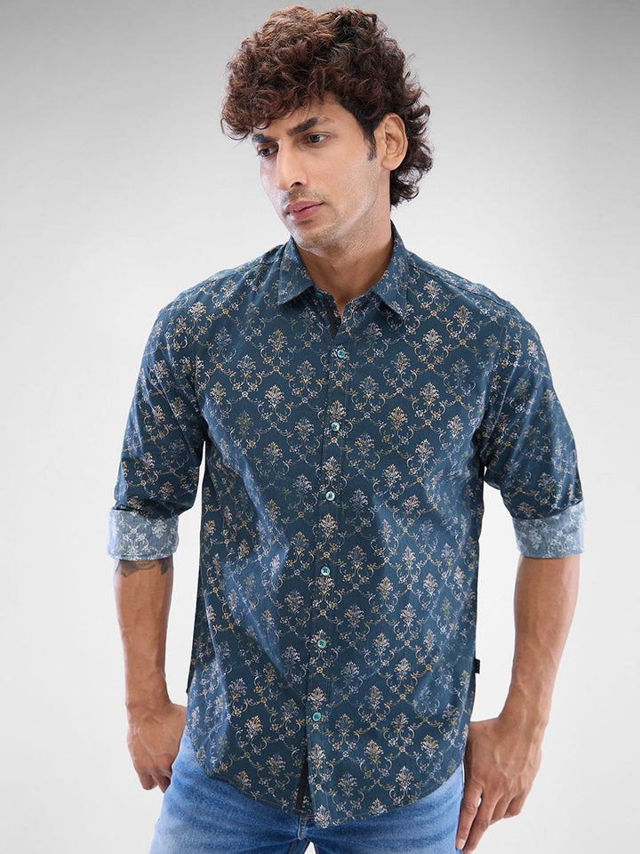 SPYKAR Men Slim Fit Floral Opaque Printed Casual Shirt