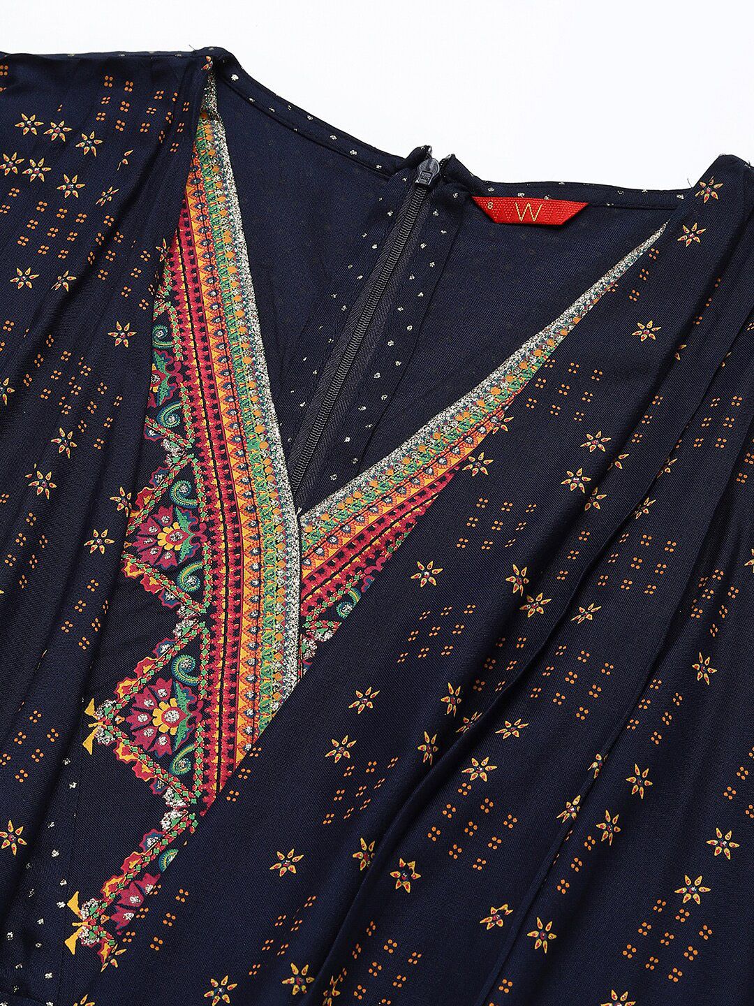 W Women Navy Blue Heavy Festive Gilet Kimono Jumpsuit