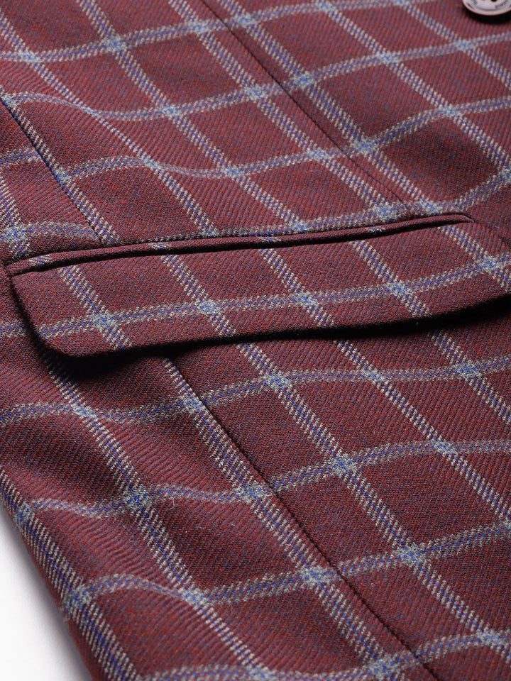 Park Avenue Single-Breasted Checked Semiformal Blazer