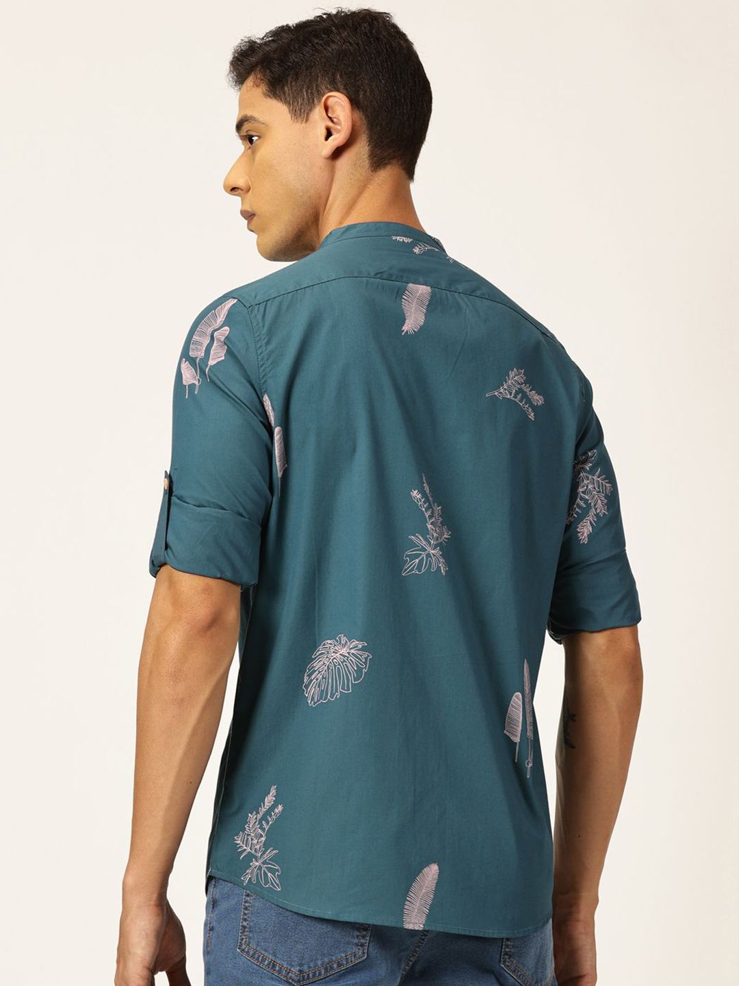 Thomas Scott Premium Slim Fit Floral Opaque Printed Cotton Casual Shirt