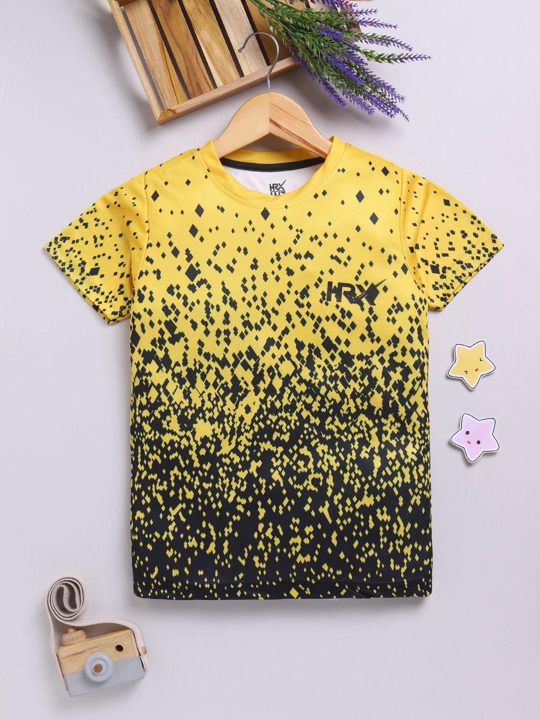 HRX by Hrithik Roshan Boys Geometric Printed Rapid-Dry T-shirt