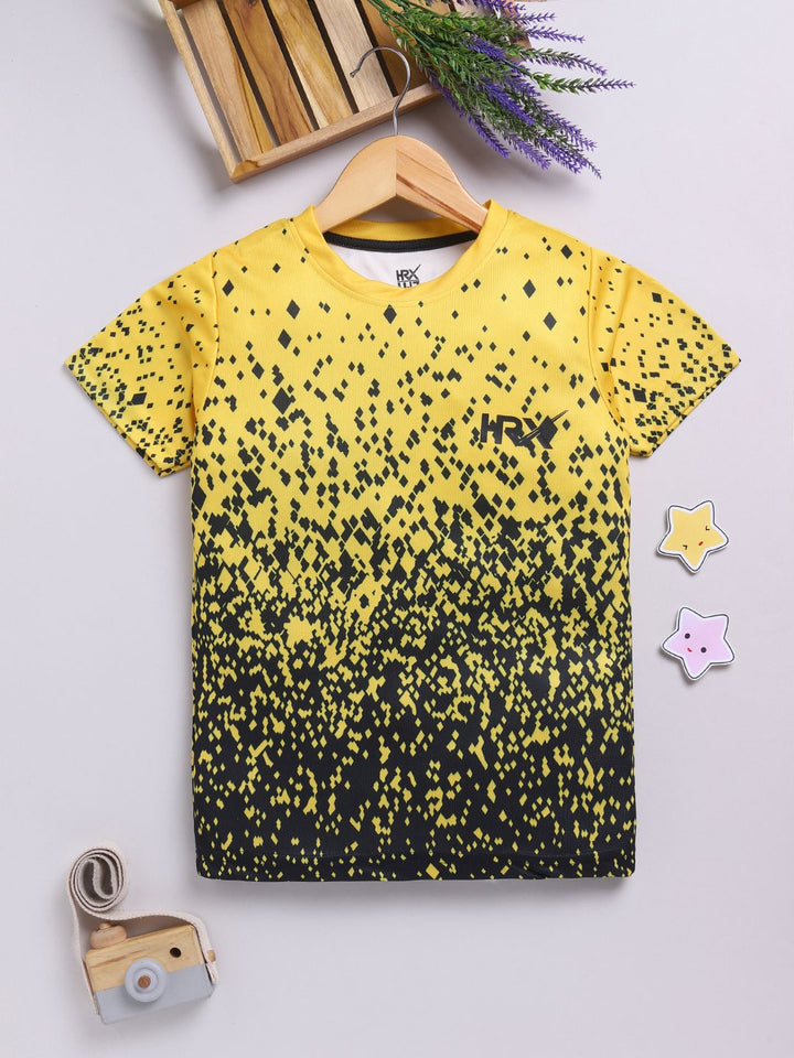 HRX by Hrithik Roshan Boys Geometric Printed Rapid-Dry T-shirt
