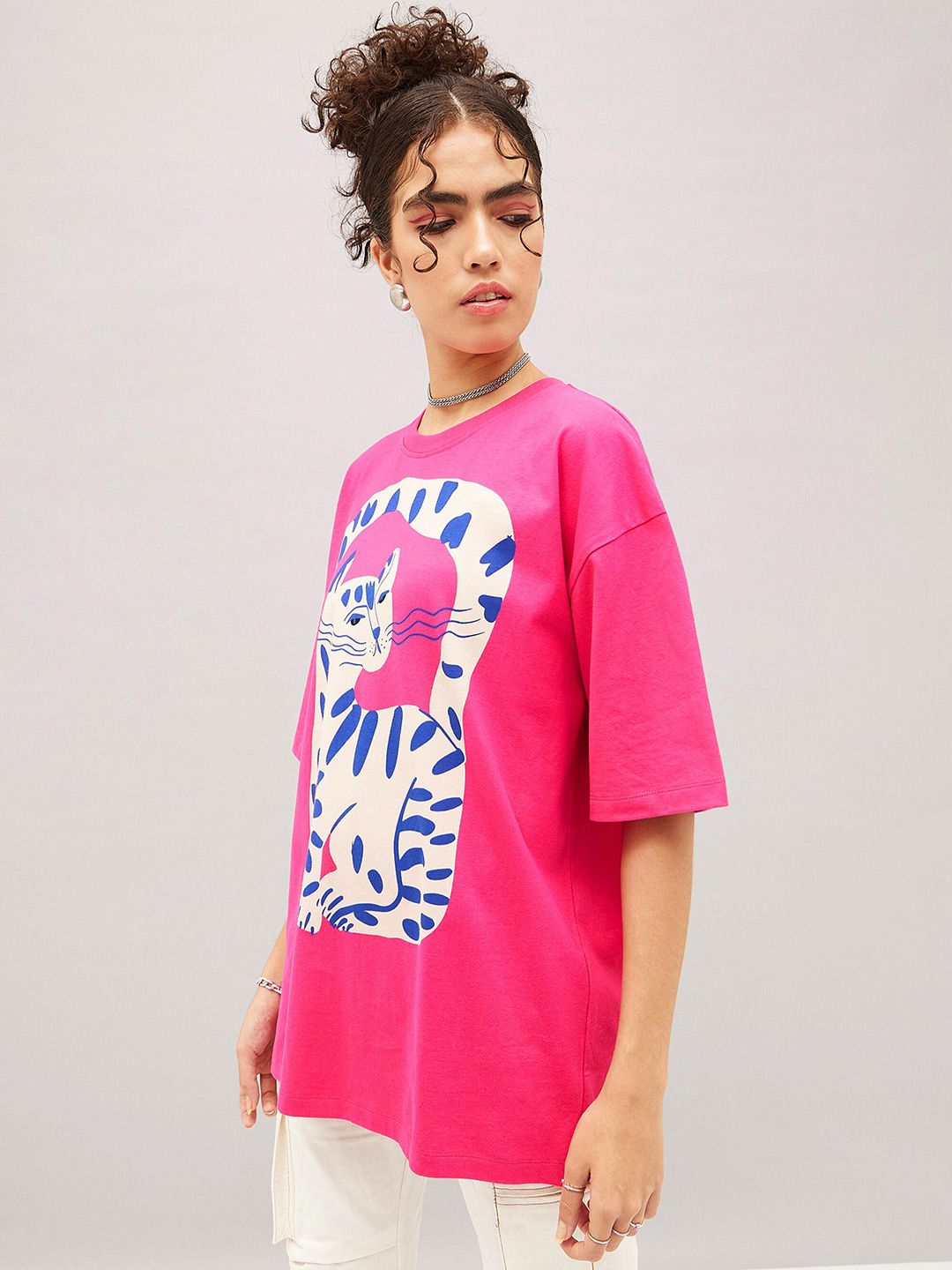 SASSAFRAS Graphic Printed Pure Cotton Oversized T-shirt