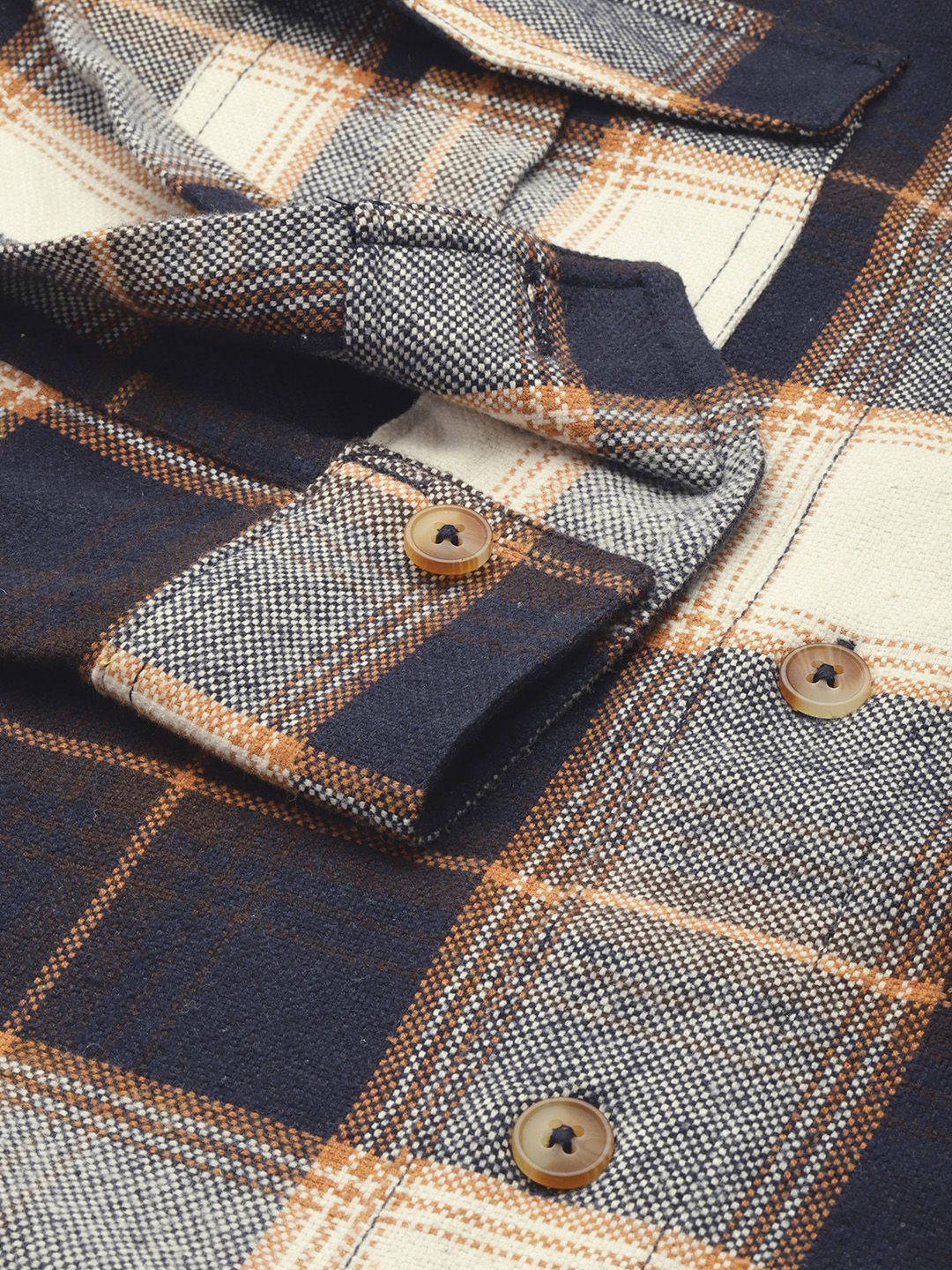 The Indian Garage Co Pure Cotton Opaque Checked Casual Shirt