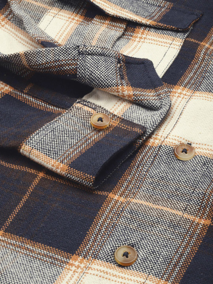 The Indian Garage Co Pure Cotton Opaque Checked Casual Shirt
