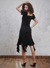 Athena Ruffled Sweetheart Neck Fit & Flare Dress