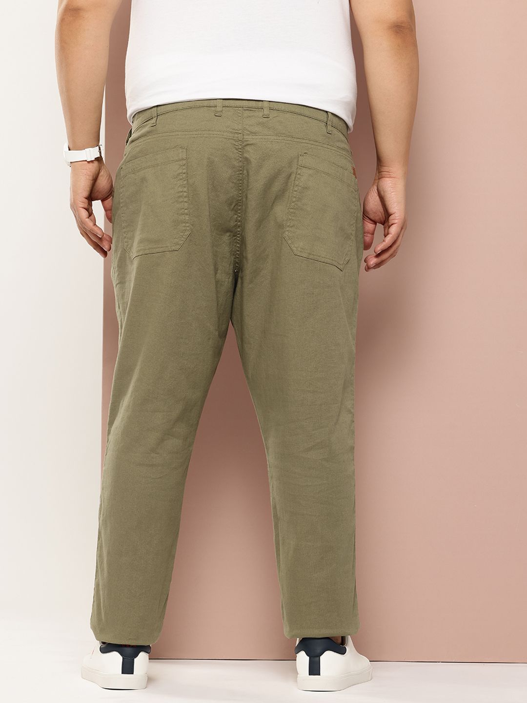 Thomas Scott Men Plus Size Straight Fit Easy Wash Chinos Trousers