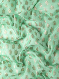 Saree mall Green & Golden Silk Cotton Woven Design Banarasi Saree