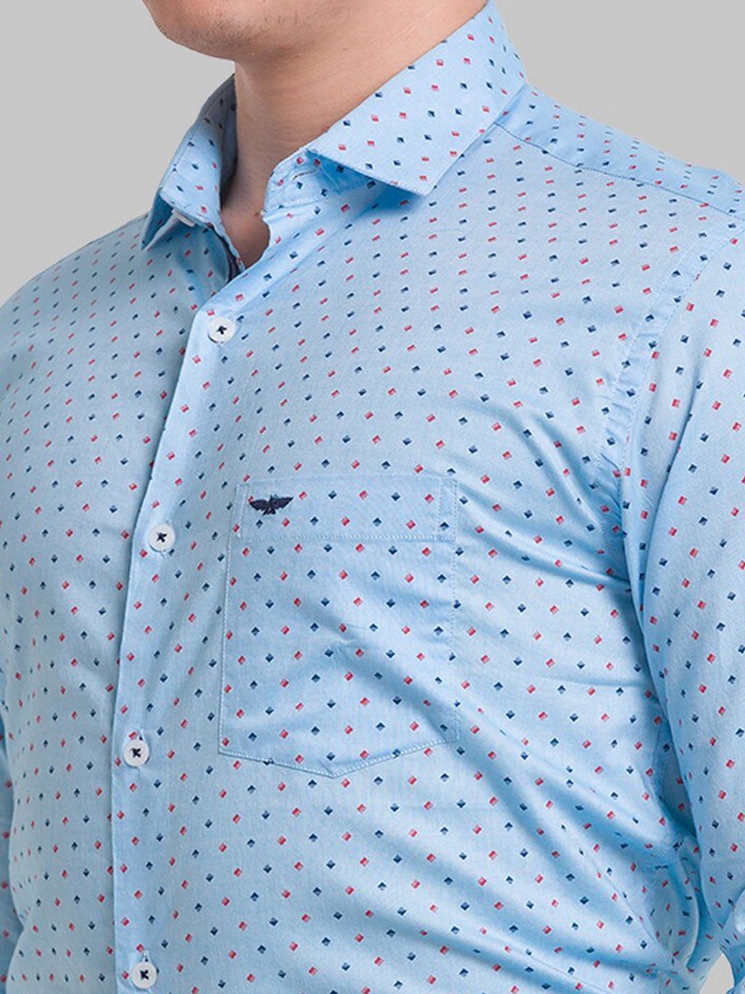 Park Avenue Men Blue Slim Fit Printed Formal Shirt