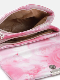 Lino Perros Floral Printed Structured Shoulder Bag with Quilted Detail