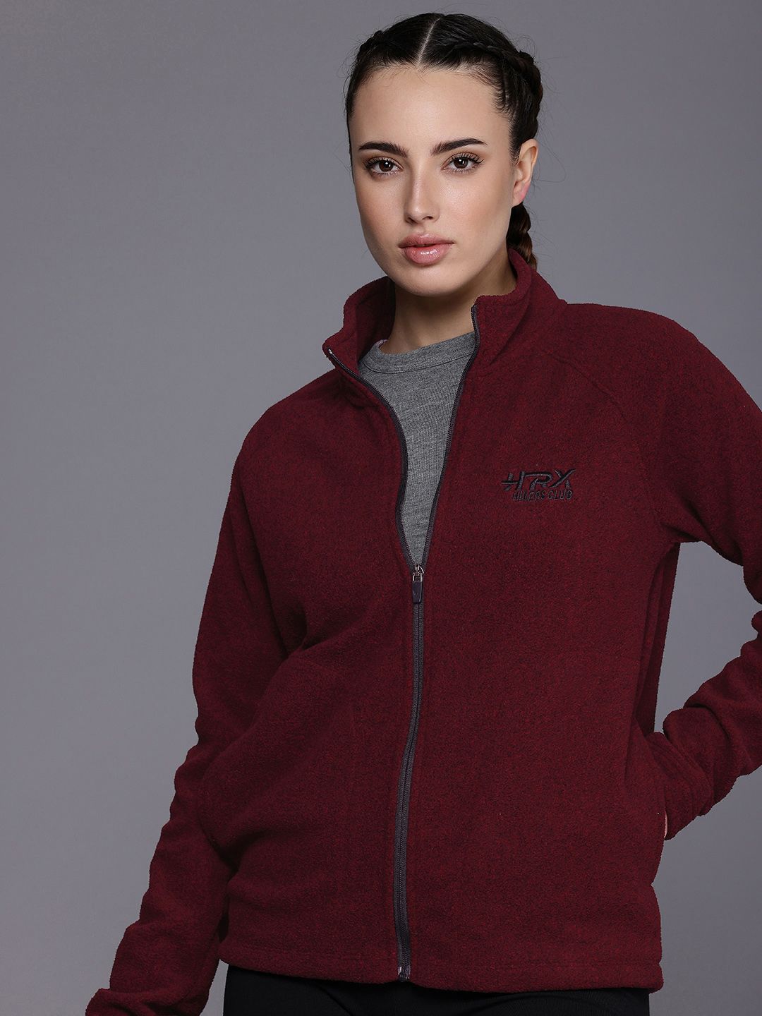 HRX by Hrithik Roshan Open Front Fleece Sweatshirt