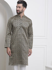 SOJANYA Ethnic Motifs Woven Design Mandarin Collar Straight Kurta