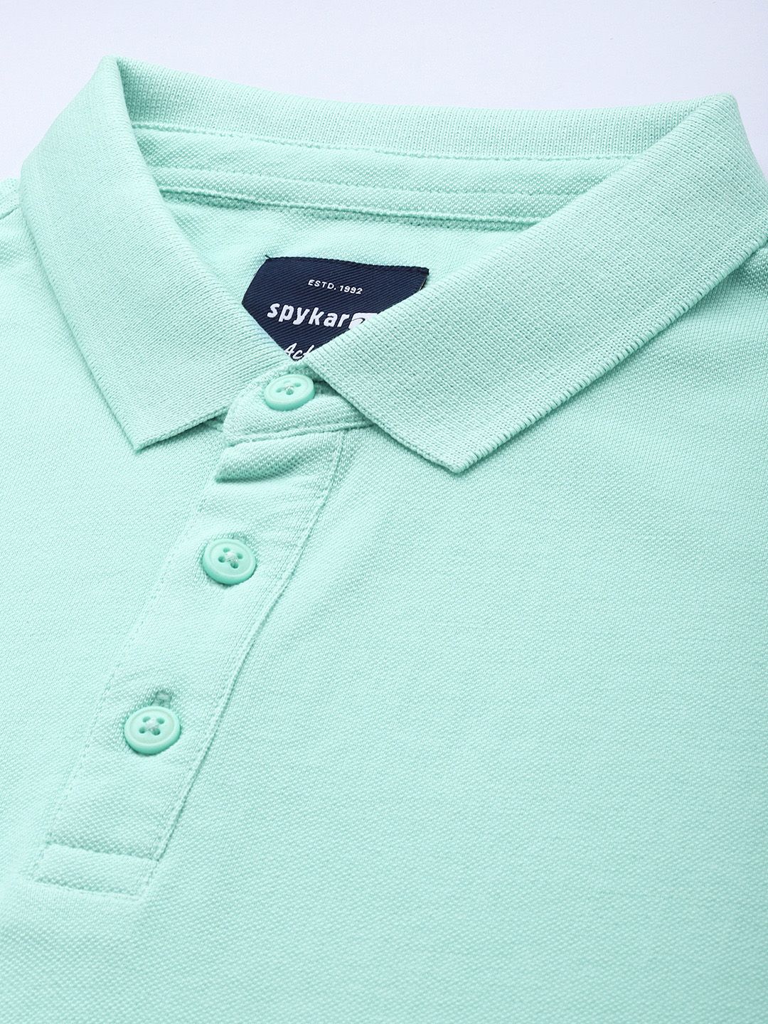 SPYKAR Typography Polo Collar Pure Cotton Slim Fit T-shirt