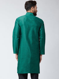 SOJANYA Men Green Solid Straight Kurta