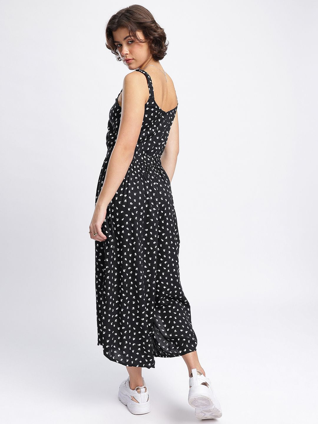 DressBerry Playful Feminine Charm Floral Print Wrap Jumpsuit