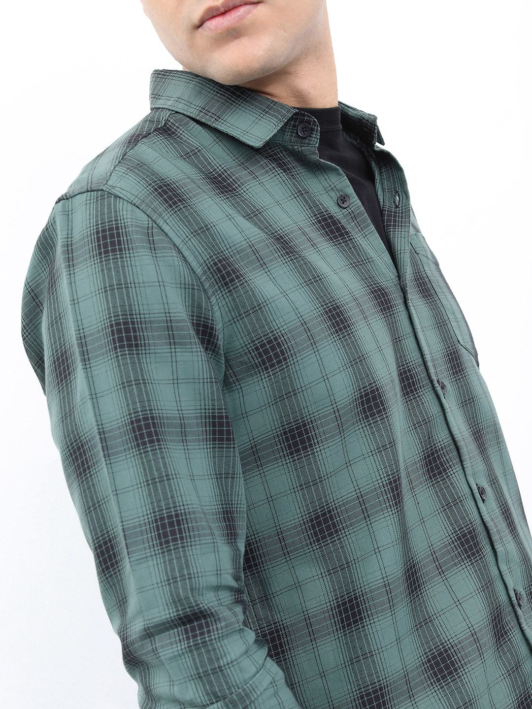 HIGHLANDER Men Slim Fit Checked Casual Shirt