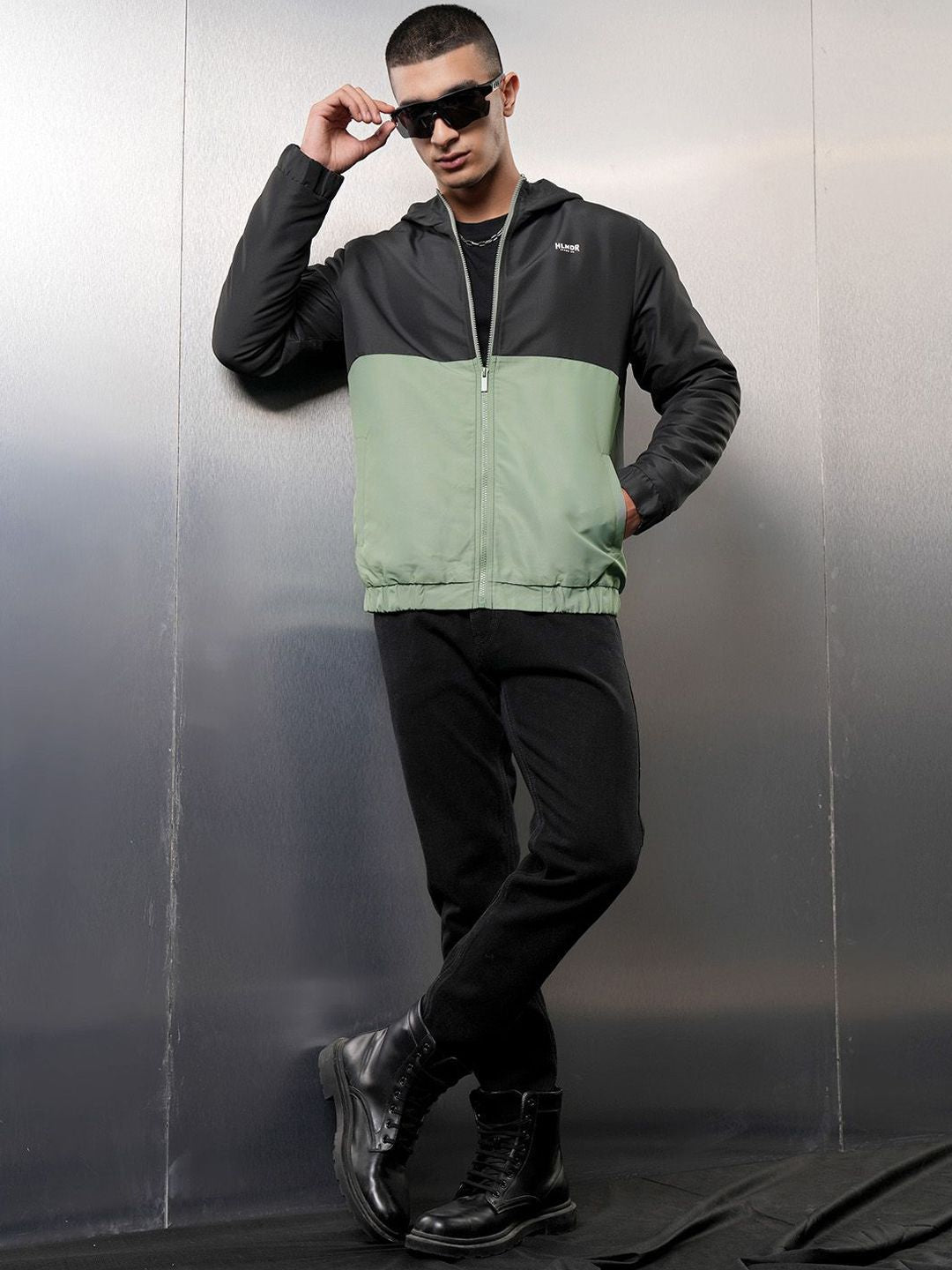 HIGHLANDER Men Colourblocked Crop Sporty Jacket