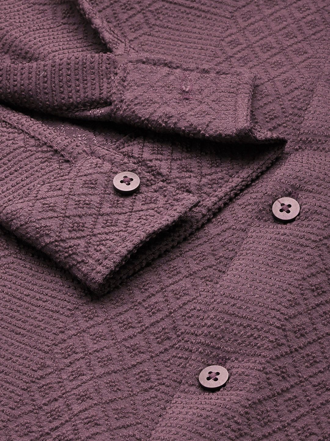 The Indian Garage Co Self Design Opaque Casual Shirt